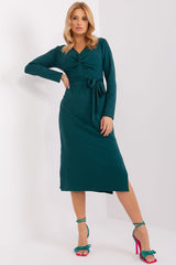 Long sleeves decorative interlacing day dress