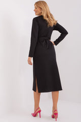 Long sleeves decorative interlacing day dress