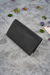 Women's black floral wallet