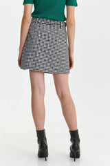Charming striking front slit peplum pattern mini skirt