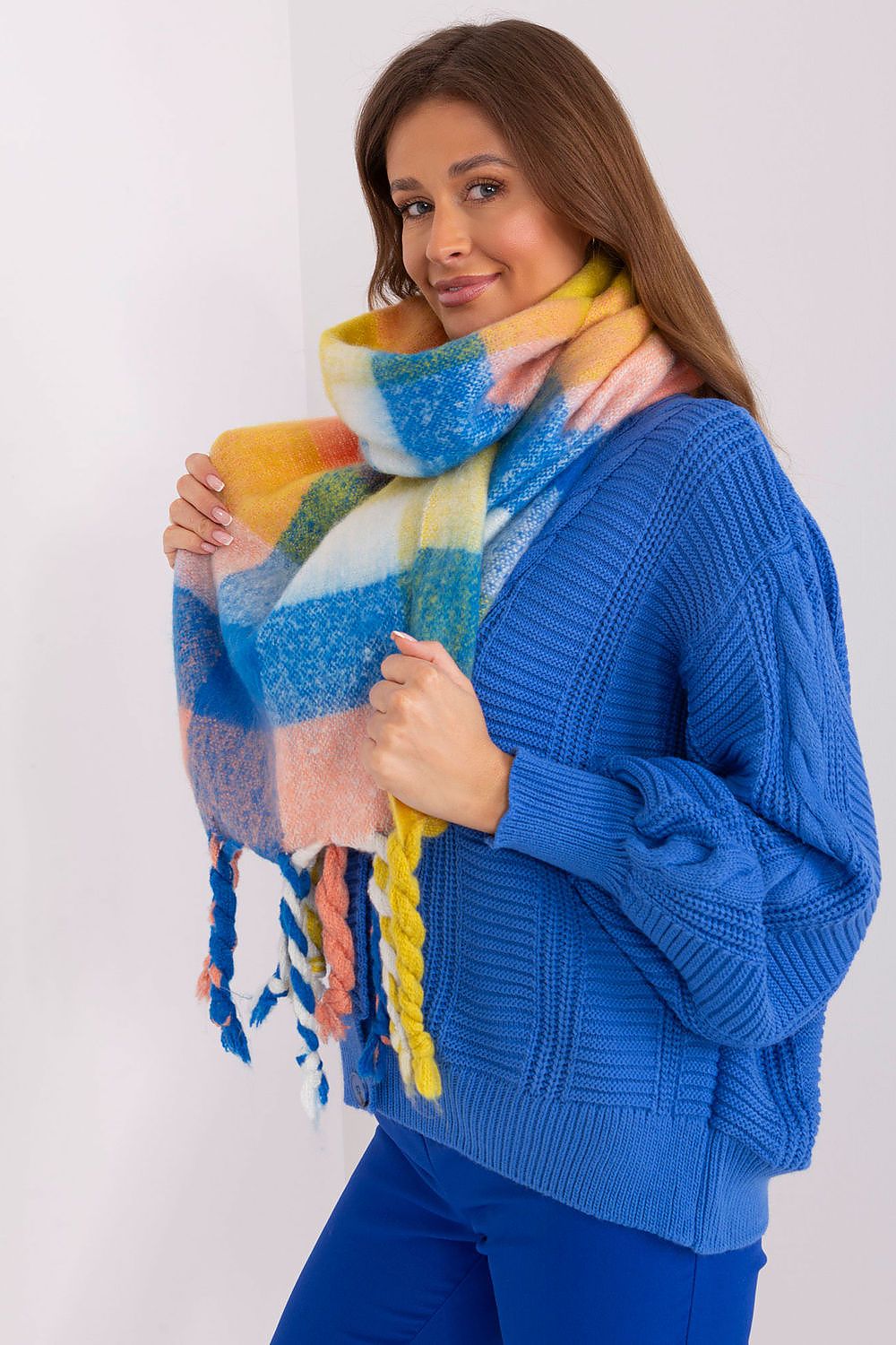 AT Long Colorful Plaid Scarf Secondary image
