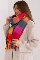 Long colorful plaid scarf