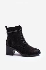 Low heel eco-suede ankle boots