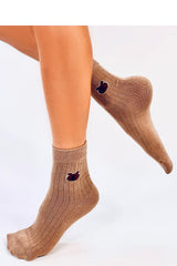 Women's long brown socks