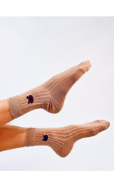 Women's long brown socks