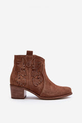 Low post natural suede ankle boots