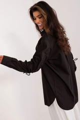 Long sleeve casual shirt with decorative ribbing