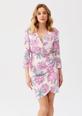 3/4 length sleeves floral patterns daydress