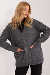 Decorative sewn-on beads cardigan