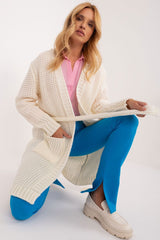 Varied texture cardigan with a tie belt