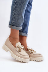 Elegant natural leather CheBello moccasins