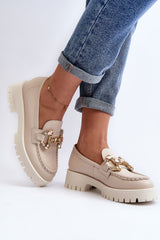 Elegant natural leather CheBello moccasins