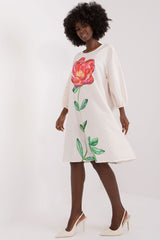 Printed flowers unusual cut daydress