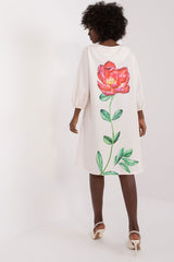 Printed flowers unusual cut daydress