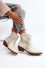 Cowgirl-style heel boots