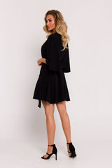 Delicate crepe fabric short sleeves mini daydress