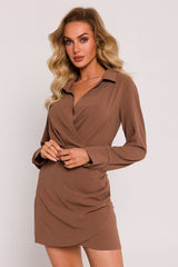 Long sleeves with cuffs V-neck daydress