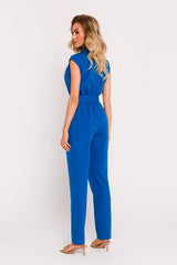 Elegant collar unique fabric jumpsuit