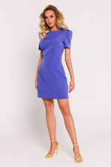 Short decorative sleeves mini day dress