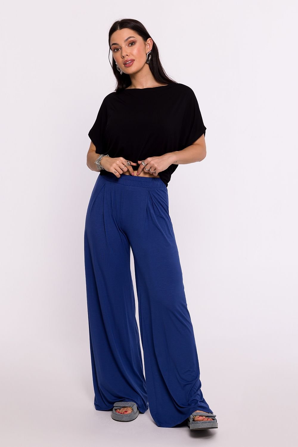 Women viscose knit fabric trousers