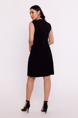 V-shaped neck viscose knit mini day dress