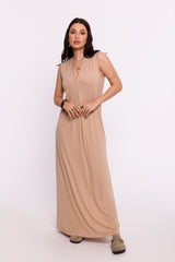 V-neck viscose knit fabric day dress