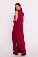 V-neck viscose knit fabric day dress