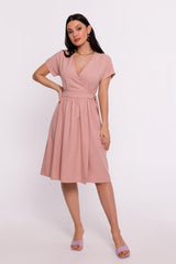 Short sleeves flared bottom day dress