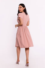 Short sleeves flared bottom day dress