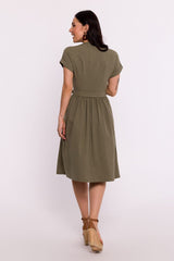 Short sleeves flared bottom day dress