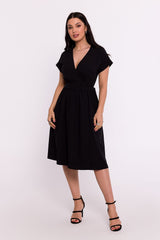 Short sleeves flared bottom day dress