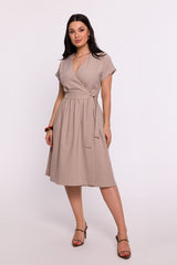 Short sleeves flared bottom day dress