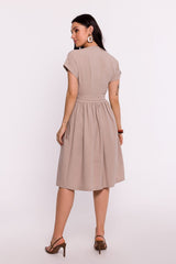 Short sleeves flared bottom day dress