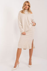 Sleeveless turtleneck casual sweater dress set