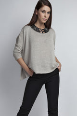 Oversize sweater with high-quality yarn with chic shiny thread