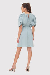 Wide sleeves summer mini cocktail dress