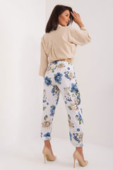 Casual-style high-waist fabric pants