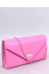 Envelope pink clutch bag on a delicate chain