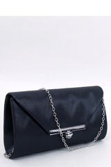 Envelope black clutch bag on a delicate chain