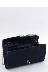 Envelope black clutch bag on a delicate chain