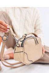 Unique beige messenger handbag with a minimalist cut