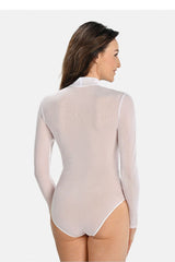 Half turtleneck transparent mesh shapewear