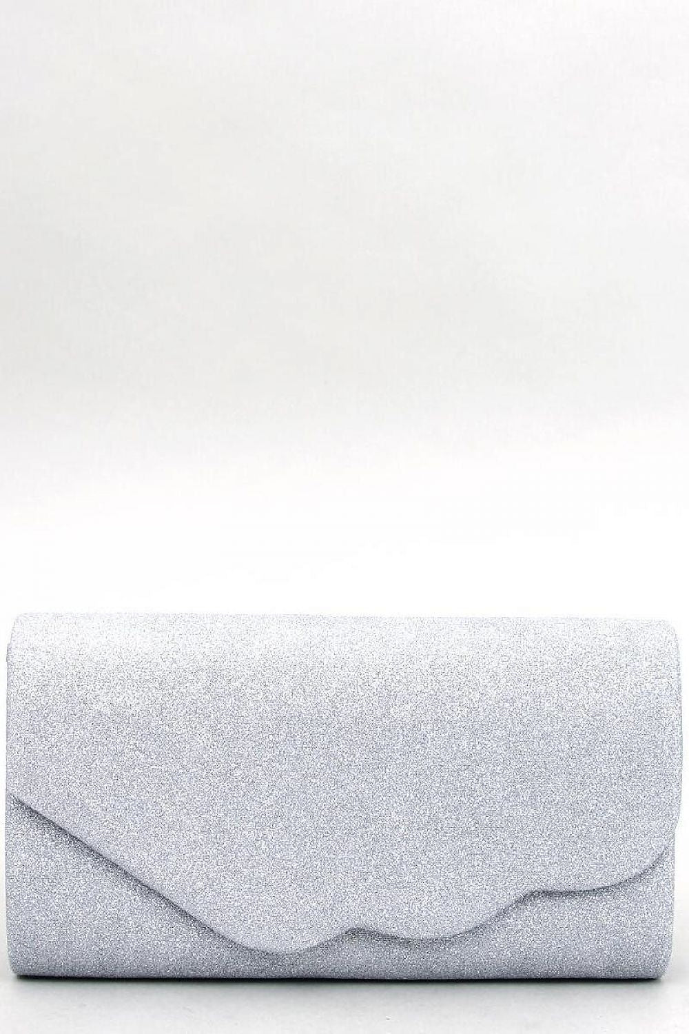 Gray envelope clutch bag with shimmering finish