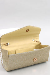 Envelope clutch bag attached delicate chain