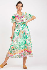 Everyday flared cut colourful print day dress