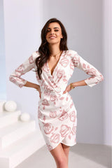 3/4 length sleeves floral patterns daydress