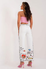 Women high waistband with elastic trousers