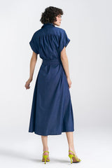 Loose fit thin denim regular dress