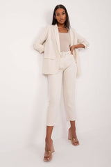 Elegant smooth uniform fabric blazer