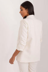 Elegant smooth uniform fabric blazer